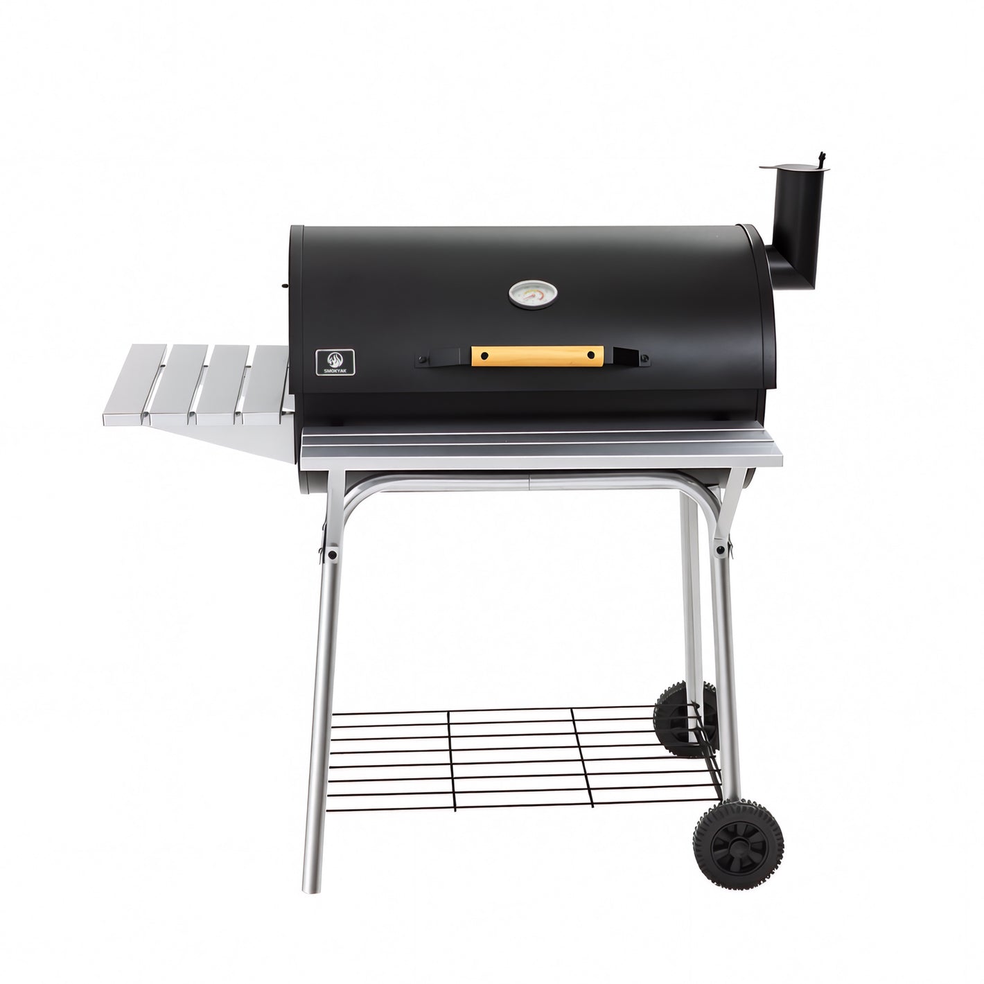 YY25123 Charcoal Grill with Side Table &amp; Front Shelf
