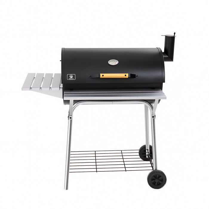 YY25123 Charcoal Grill with Side Table &amp; Front Shelf