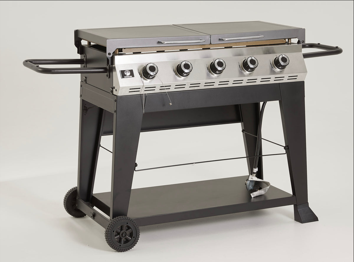 4-Burner Propane Griddle with Side Shelves