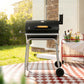 Charcoal Grill, 486 Sq. In. Barrel BBQ Smoker with Warming Rack, Adjustable Charcoal Pan, Front Table & Storage Shelf Is Perfect For Outdoor Grill for Backyard, Patio, Camping & Tailgating